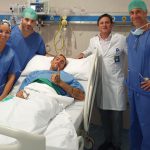 Football player Samu Delgado, of Marbella FC, is operated of a parameniscal cyst at Hospital Ochoa